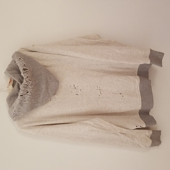 DIESEL DISTRESSED GRAY HOODIE - Picture 4 of 4